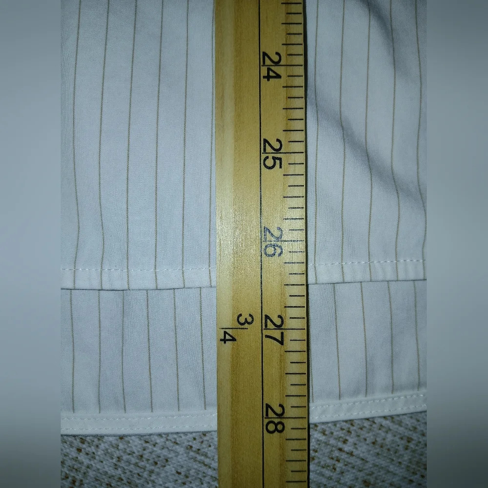 Lafayette 148 womens Small white pinstripe long sleeve button down shirt office - Picture 9 of 9